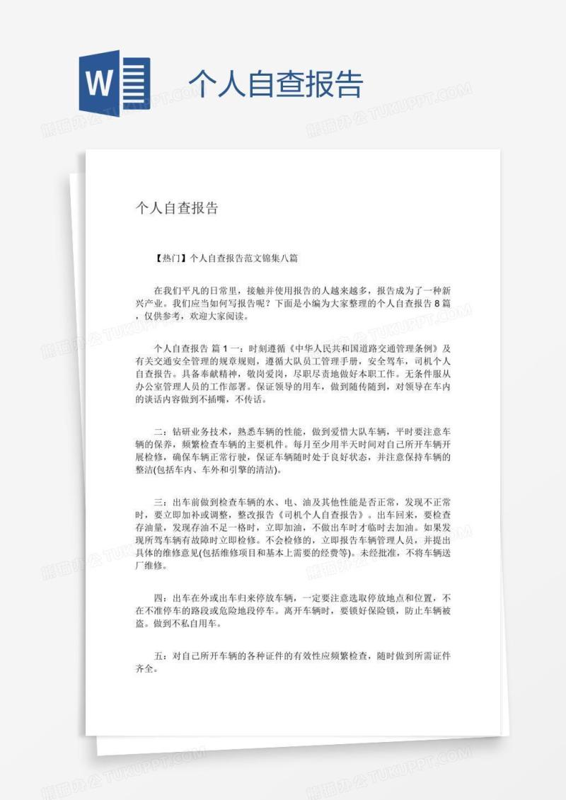 个人自查报告