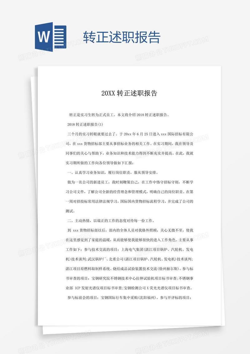 转正述职报告