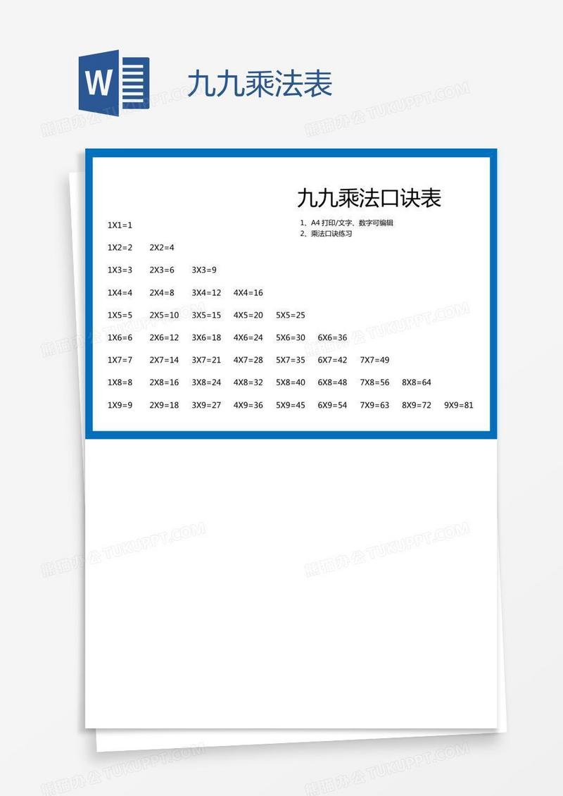 九九乘法表