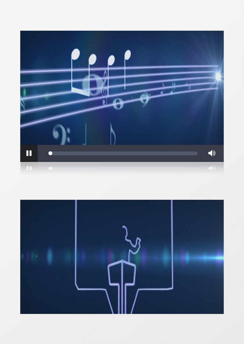 光效五线谱悦动的音符有音乐背景视频