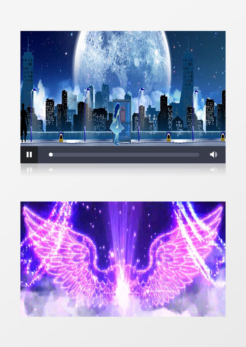 梦幻卡通行走的女孩守护天使背景视频有音乐
