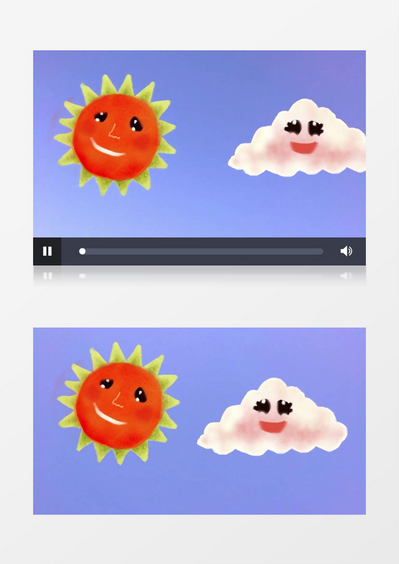 可爱卡通太阳云朵有音乐背景视频