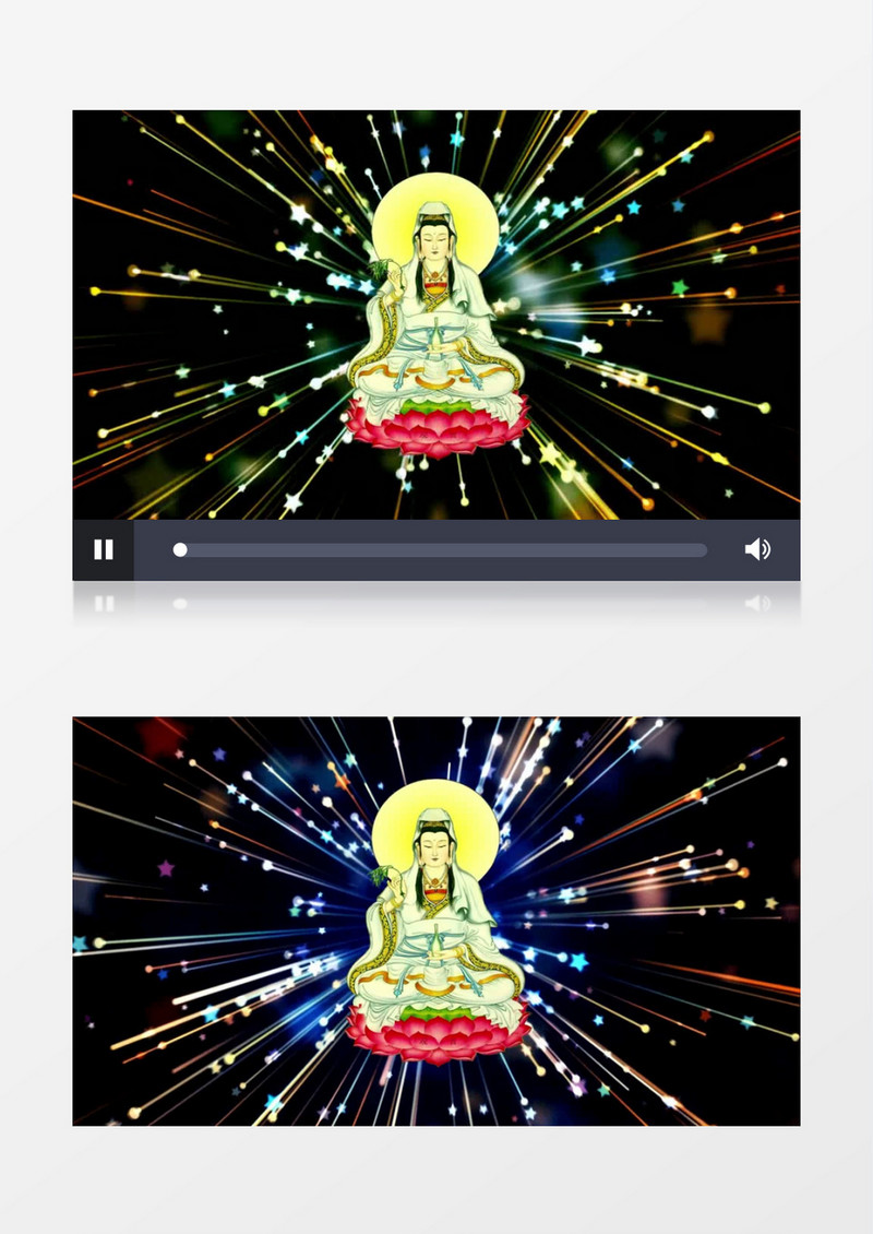 高清佛光流动观音菩萨背景视频（有音乐）