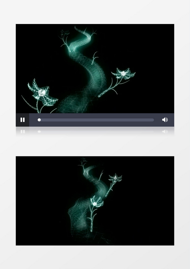 时间穿梭生长晶透的花树视频素材(有音乐)