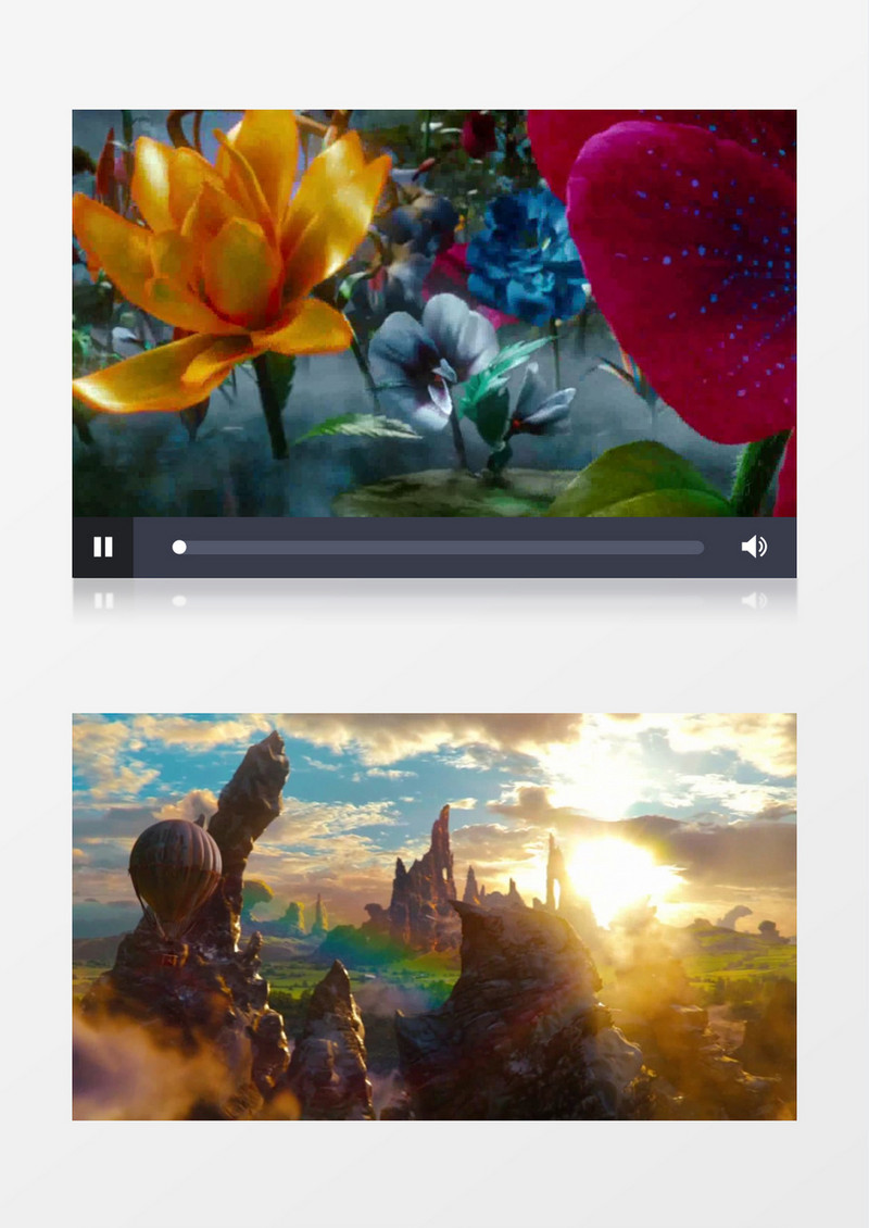 唯美淡雅梦幻鲜花热气球旅行背景视频(有音乐)