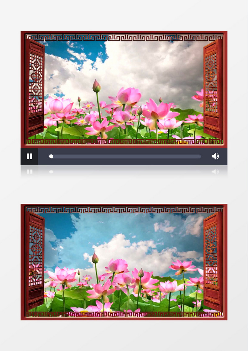 古典唯美清新窗台荷花背景视频(有音乐)
