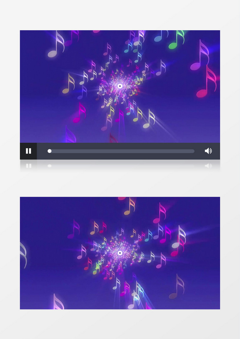 彩色音符空间穿梭背景视频（有音乐）