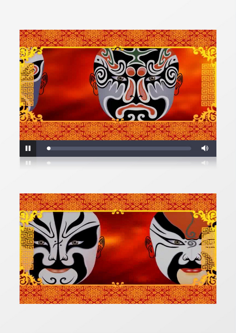 京剧脸谱戏曲背景中国风变脸背景视频（有音乐）