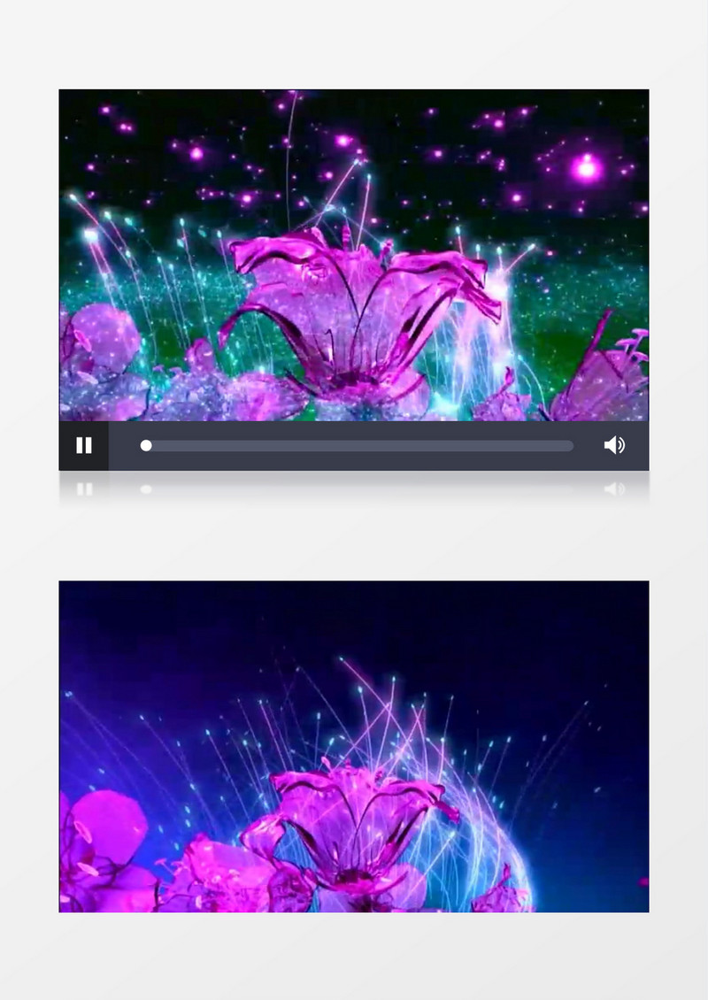 梦幻唯美花仙子仙境星光琉璃花背景视频（有音乐）