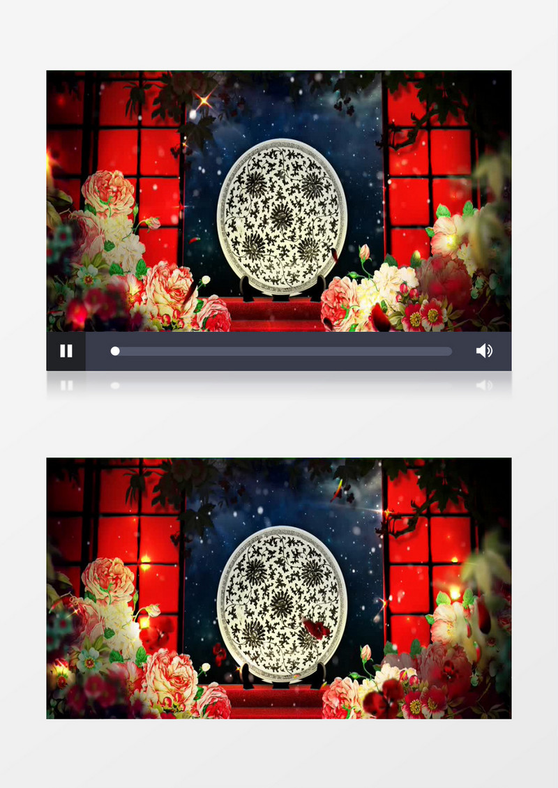 唯美牡丹中国风意境背景视频（有音乐）