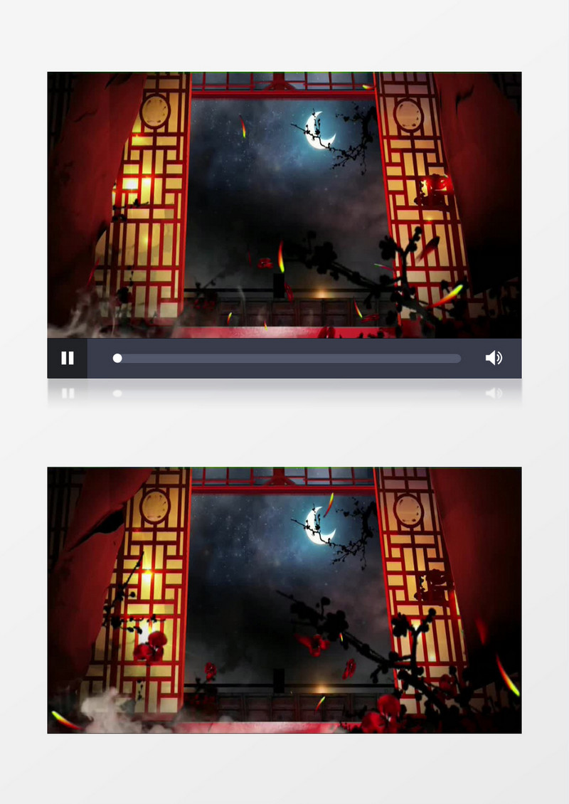 古风静夜思中国风背景视频（有音乐）