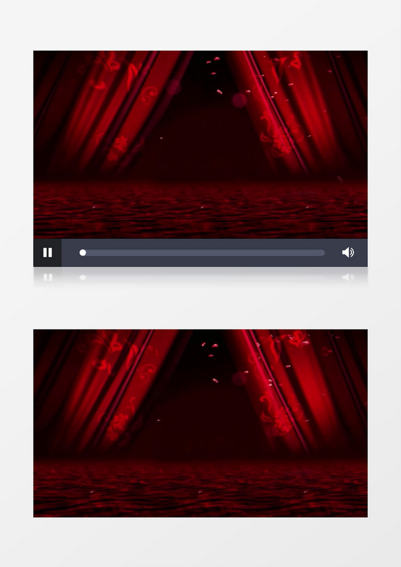 花纹幕布花瓣水面背景视频（有音乐）