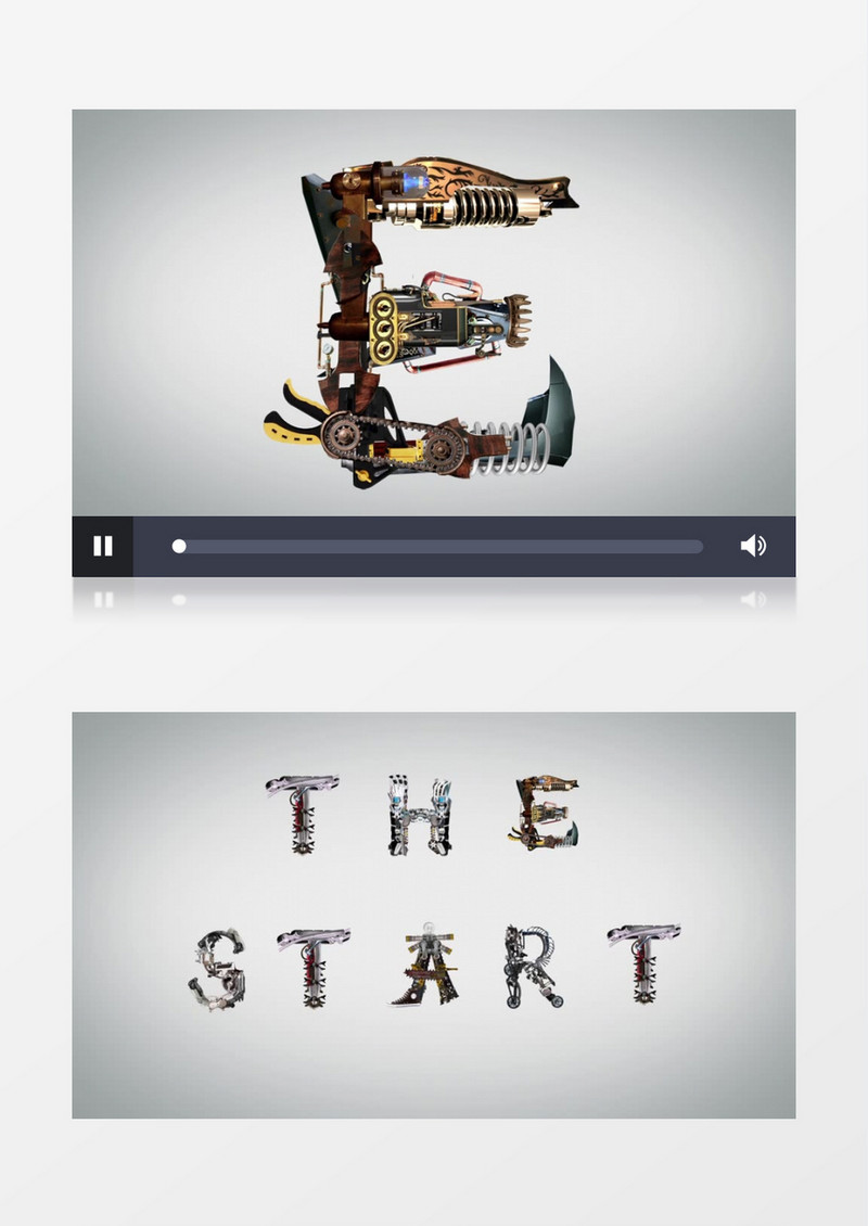 机械朋克字母展示片头AE模板