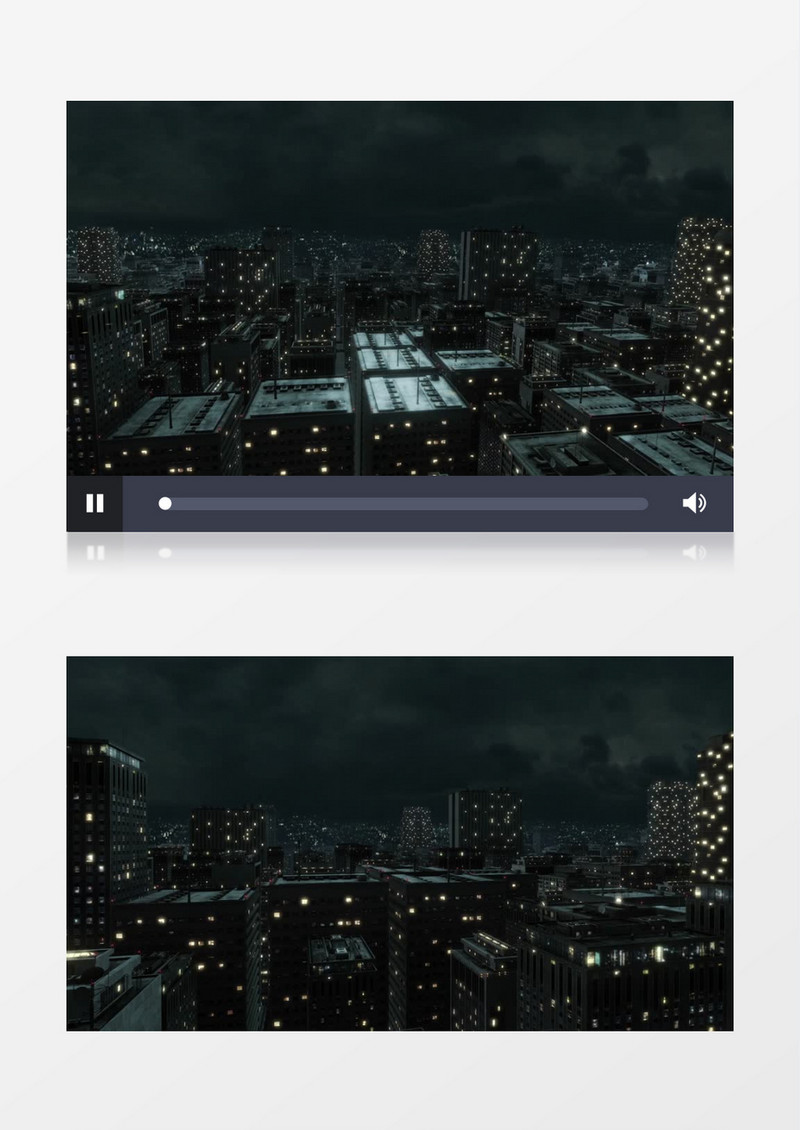 鸟瞰城市夜景变换标志动画AE模板