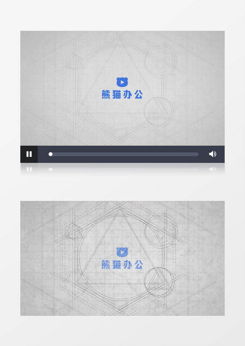 创意蓝图线条设计Logo动画AE视频模板