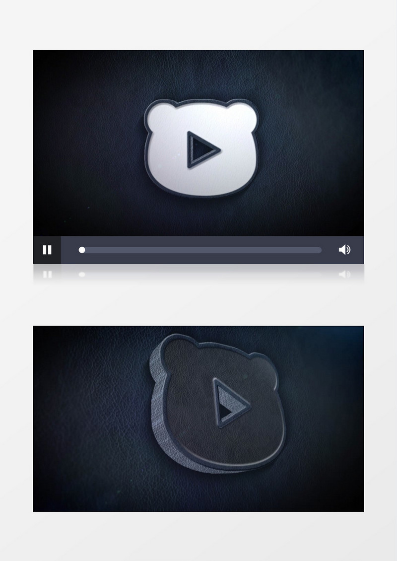 创意三维皮革质感Logo动画AE视频模板