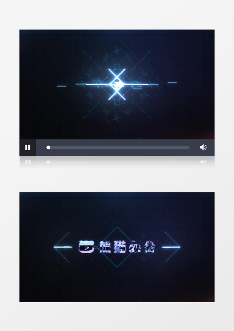 粒子光效节奏故障效果标志logo展示ae模板