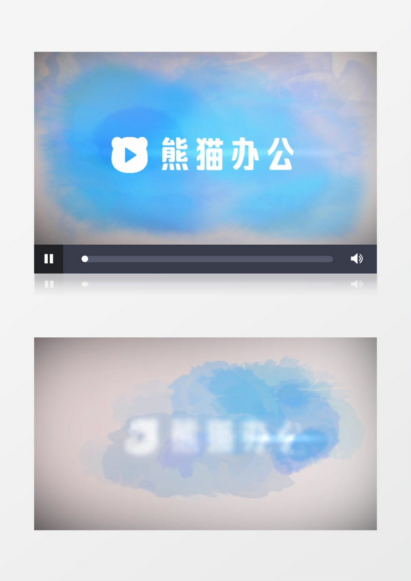 清新淡蓝色水墨散开logo动画ae模板