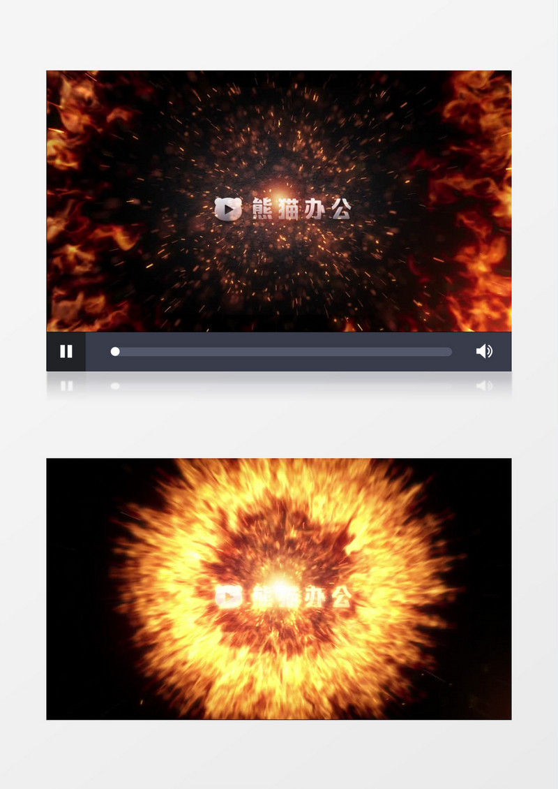 火焰火花粒子标志展示LOGO动画AE模板