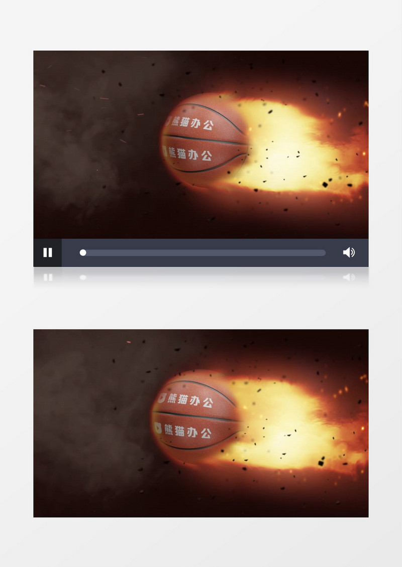 爆裂篮球火焰标志演绎AE模版
