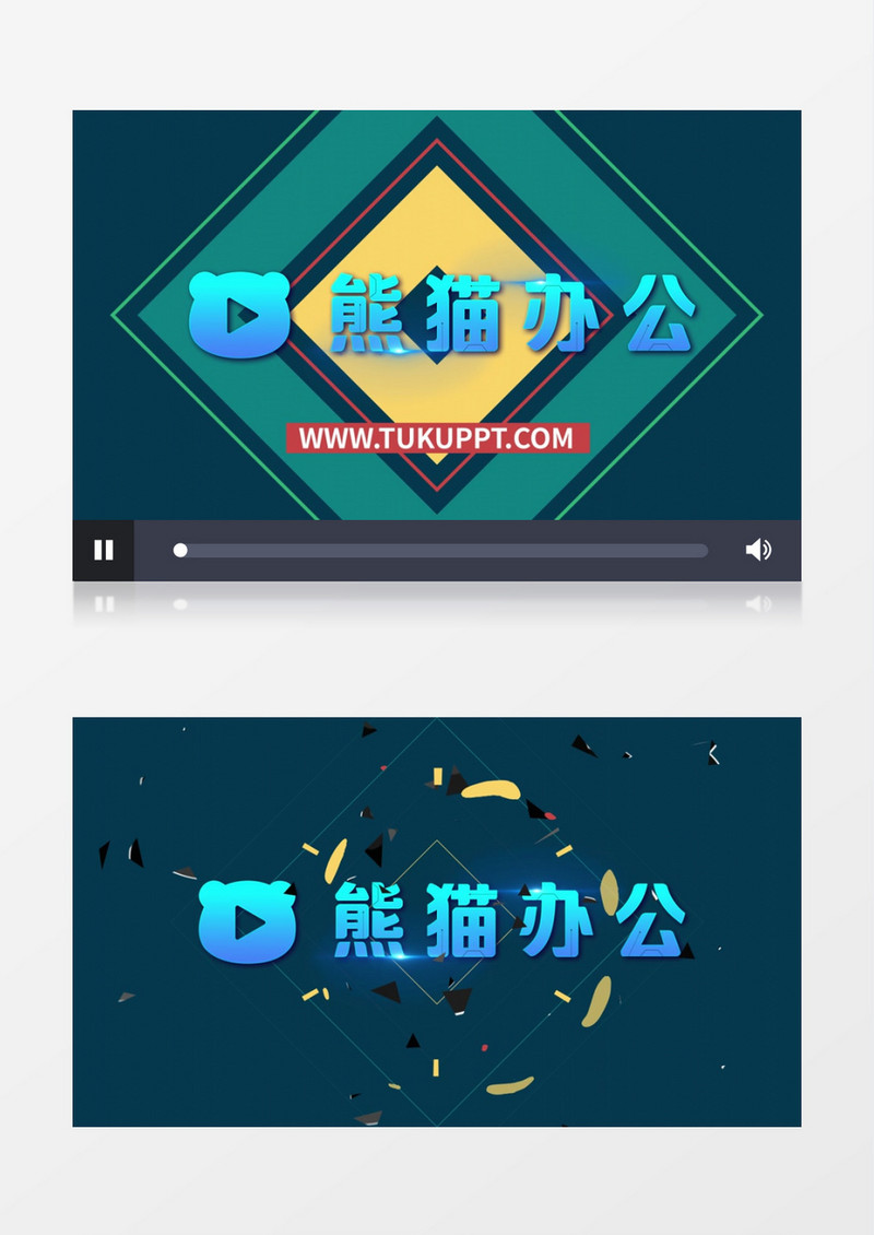 多彩扁平化形状变化logo动画AE视频模板
