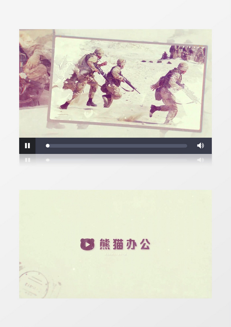 白色战争相册图片展示ae视频模板
