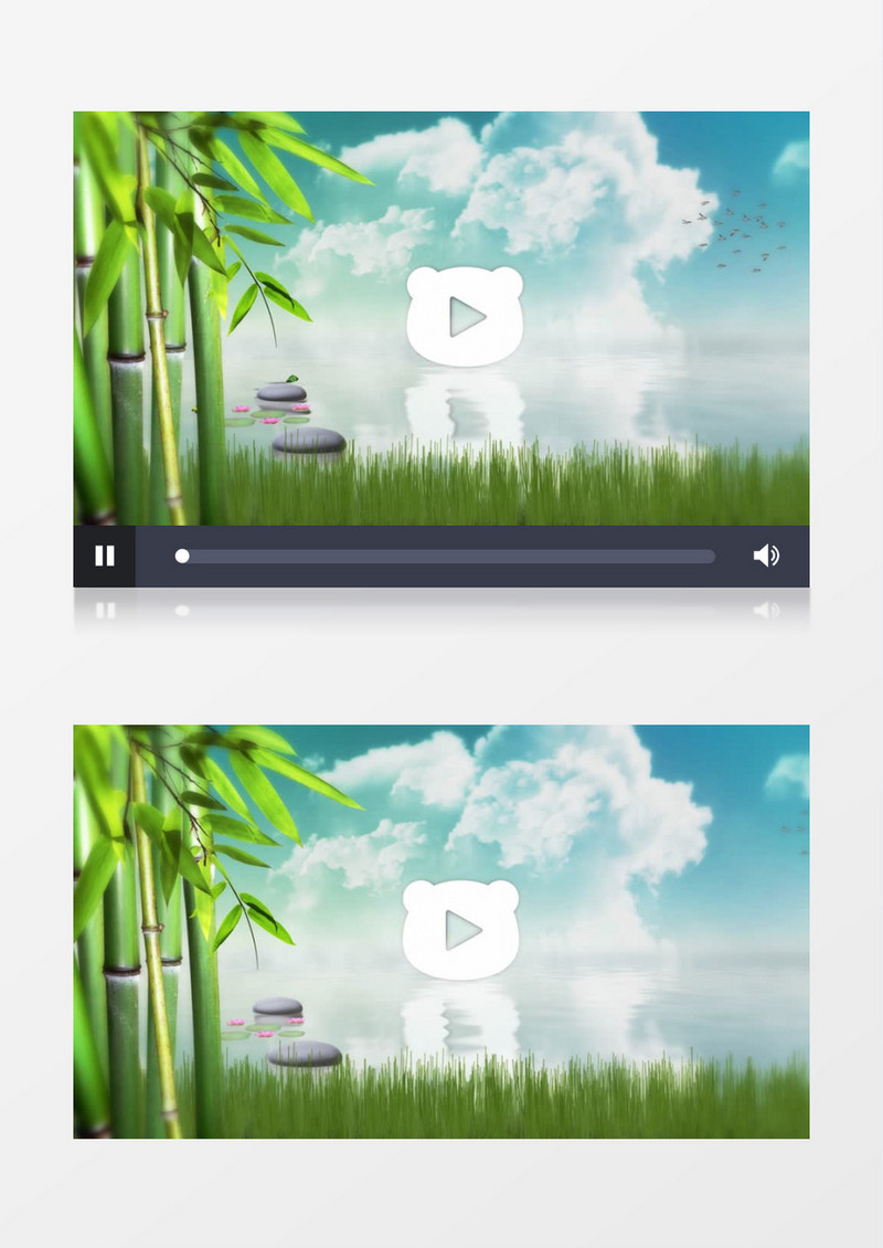 竹林湖水蝴蝶飞舞自然LOGO展示视频AE模板