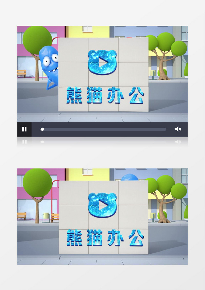  三维卡通粘土小人帮动箱子组成Logo动画AE视频模板