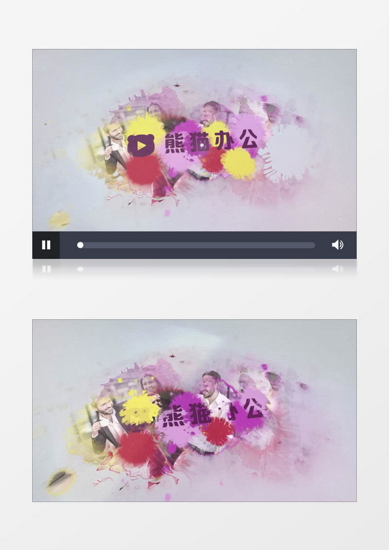 水墨滴落遮罩图片Logo动画AE视频模板
