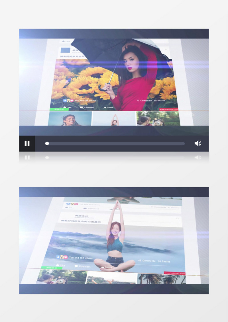 ins博客时间照片空间凸出展示ae模板