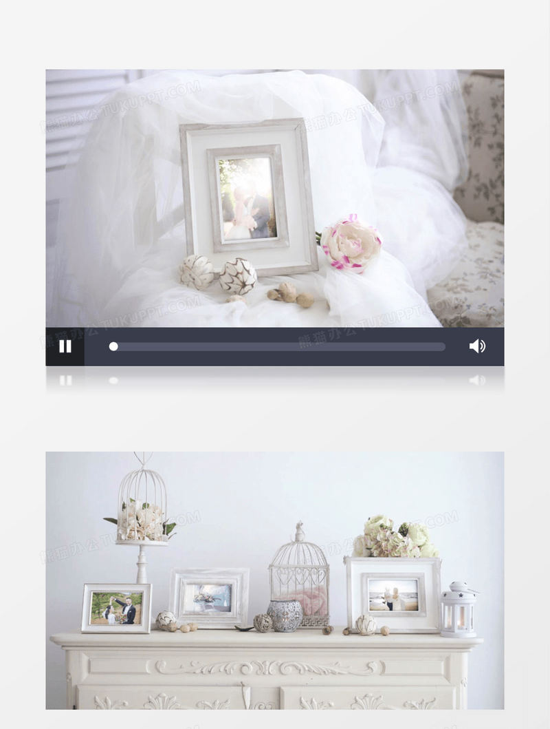 纯白优雅结婚相册展示ae模板