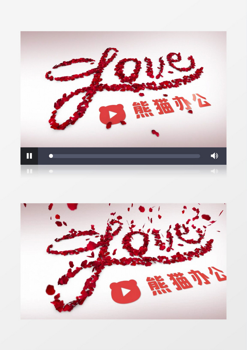 玫瑰花瓣掉落爱情Logo动画AE视频模板