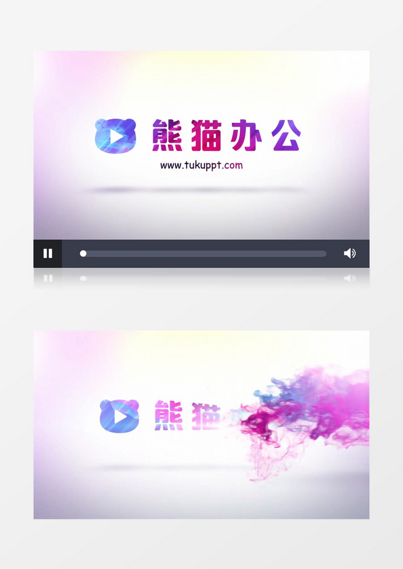 柔美飘逸的彩色粒子水墨logo揭示ae视频模板