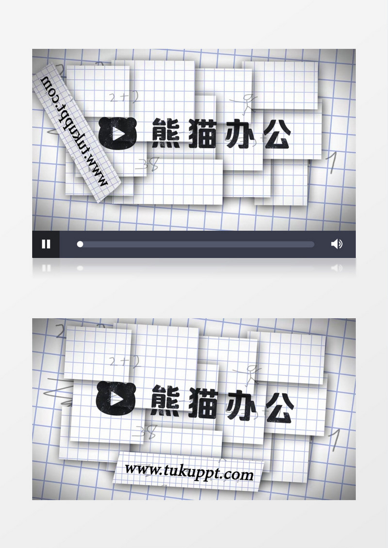 作业纸片组合成logo标志ae视频模板