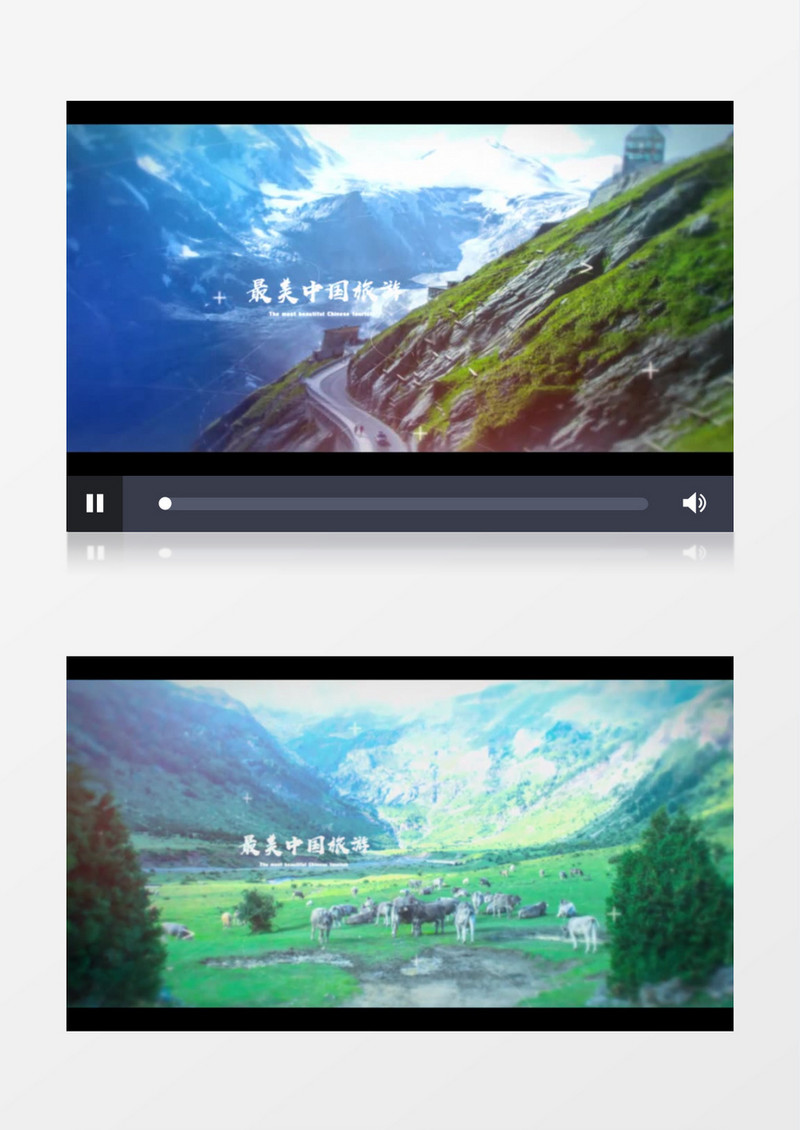 曲线深度穿越视频幻灯片展示ae模板