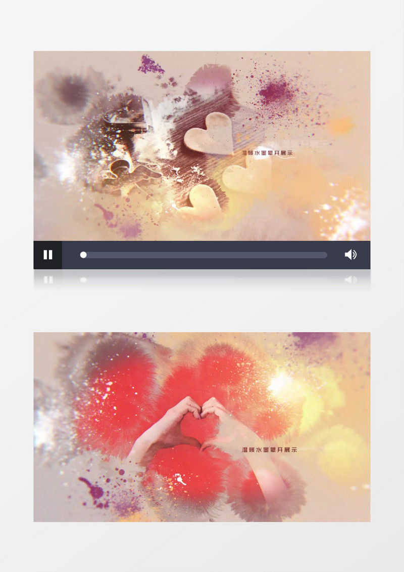 温暖水墨晕开图片展示ae视频模板