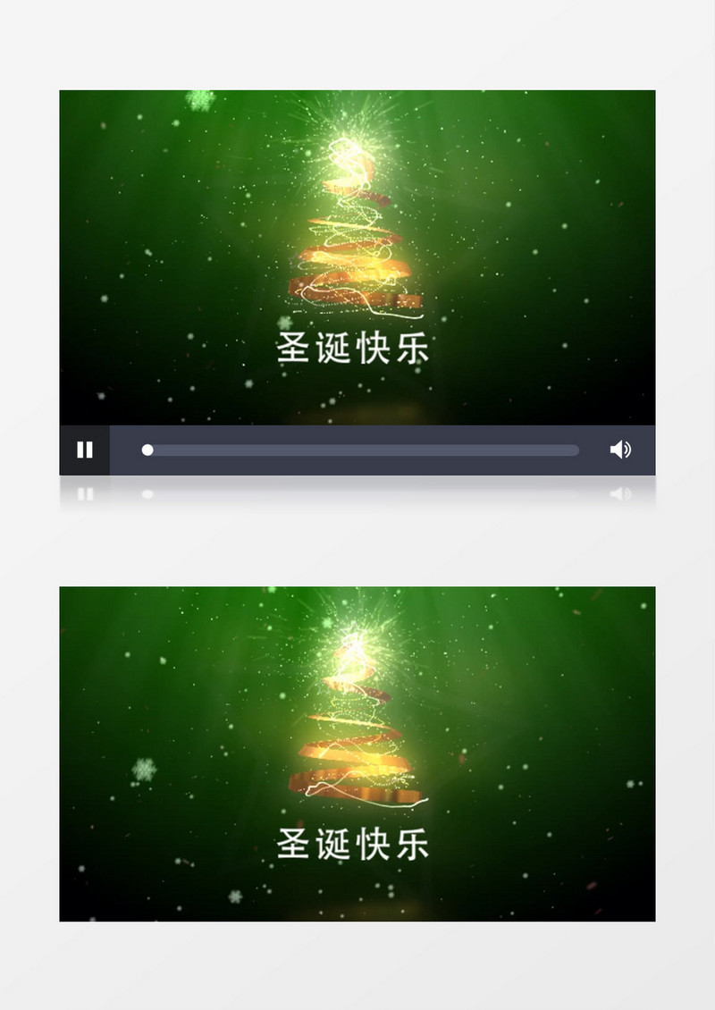 金色粒子圣诞树标题ae模版