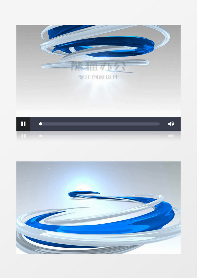 蓝色创意流体logo展示会声会影视频模板