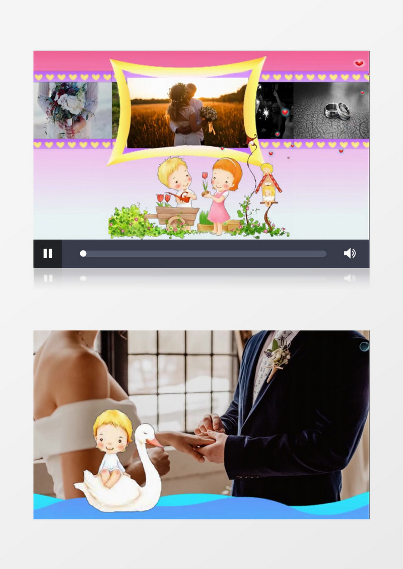 浪漫知心爱人婚礼幻灯片展示会声会影模板
