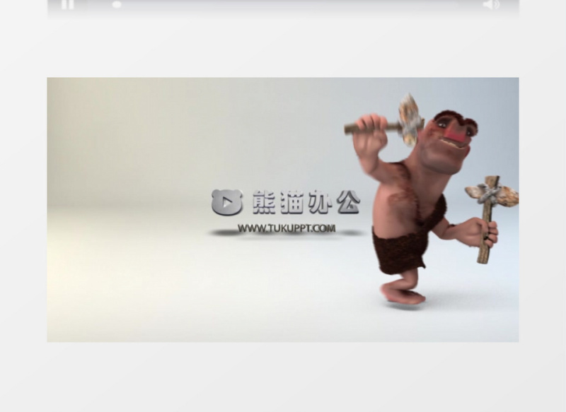 卡通穴居人凿石标志logo展示视频AE模板