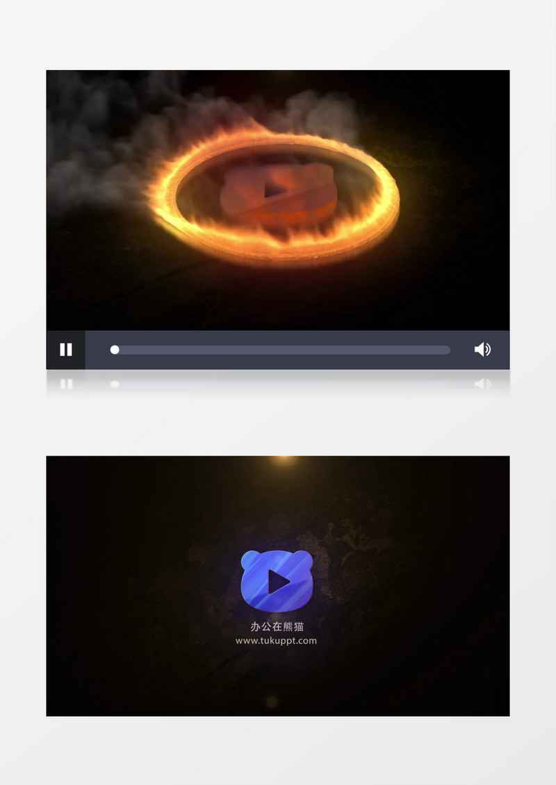 震撼火焰火环动画标志AE视频模板