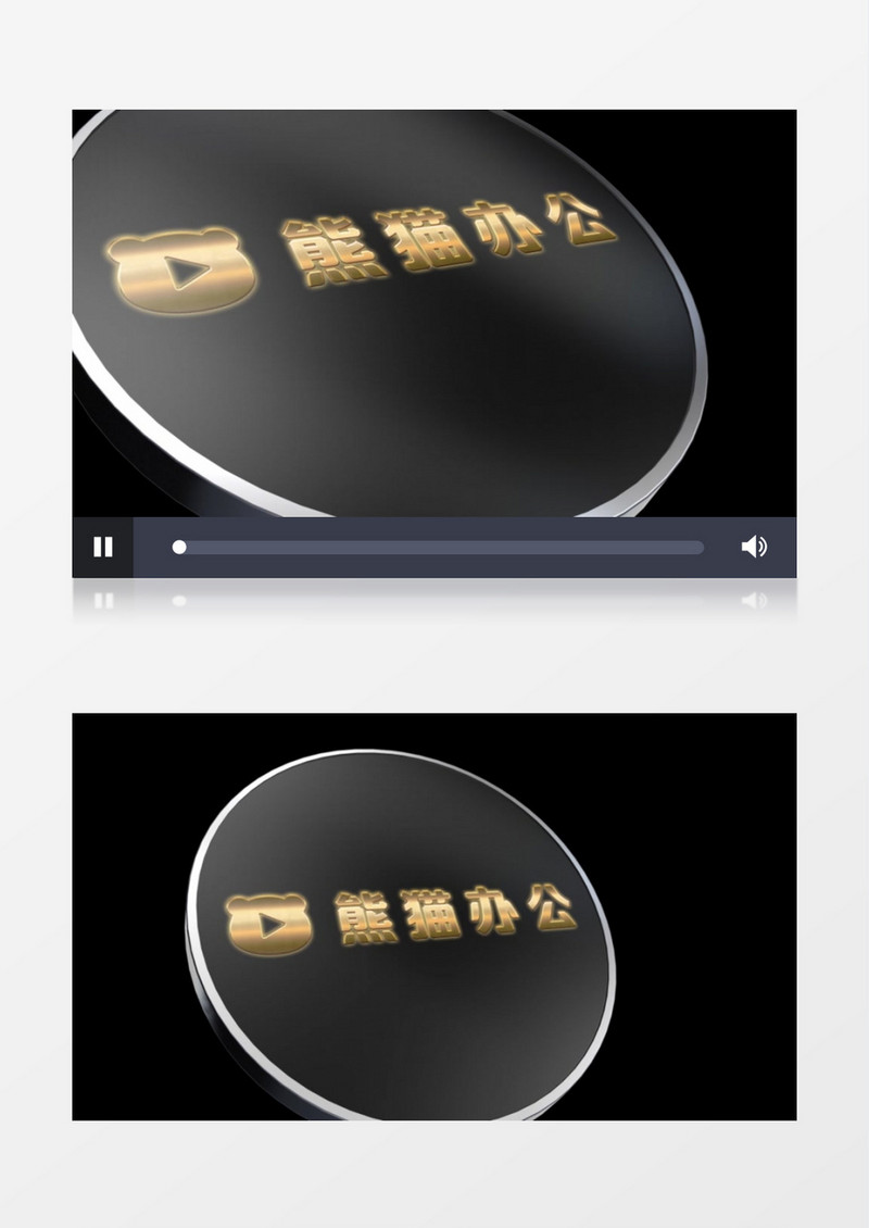 金属圆形飞近金色质感logo标志展示动画视频ae模板