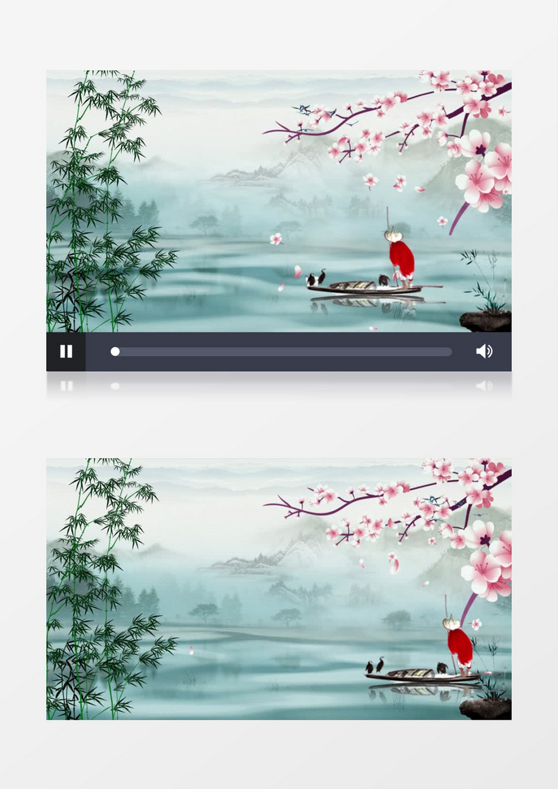 中国风山水画水墨ae模板