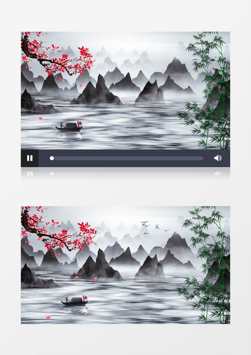 中国风水墨画深山风景ae模板