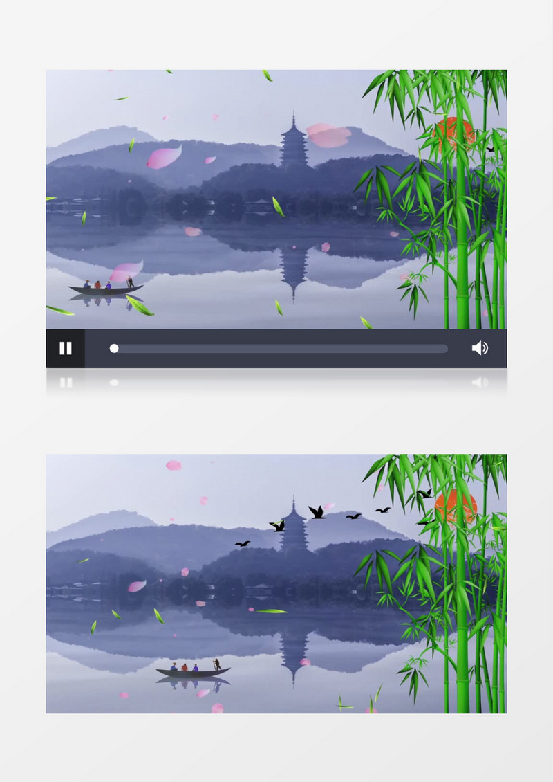 中国水墨风唯美背景ae模板