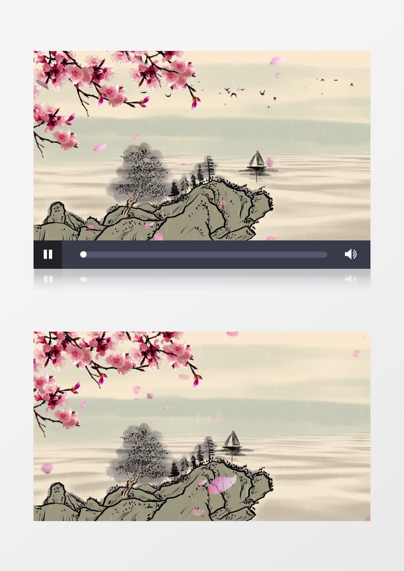 中国水墨风唯美背景视频ae模板