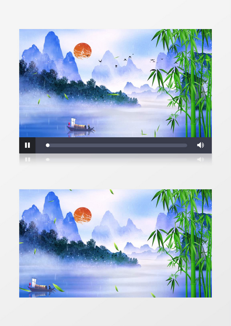 水墨画唯美背景视频ae模板