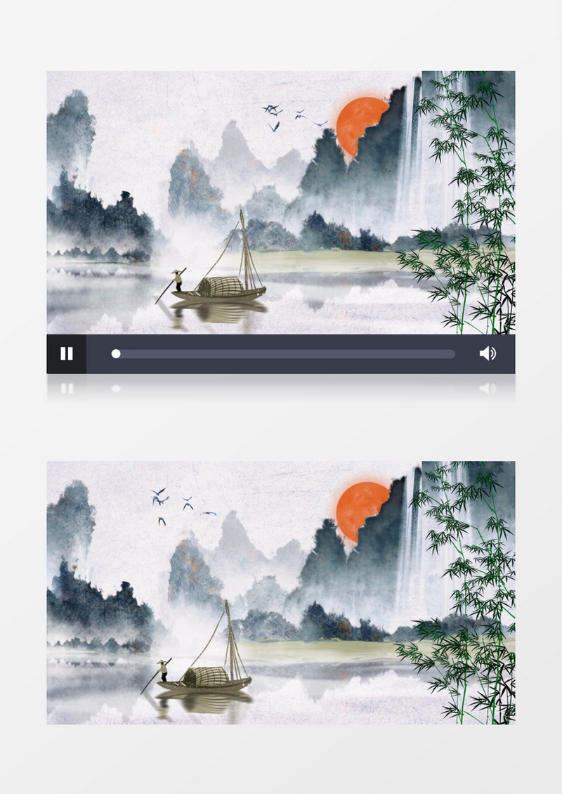 中国风水墨画背景ae模板