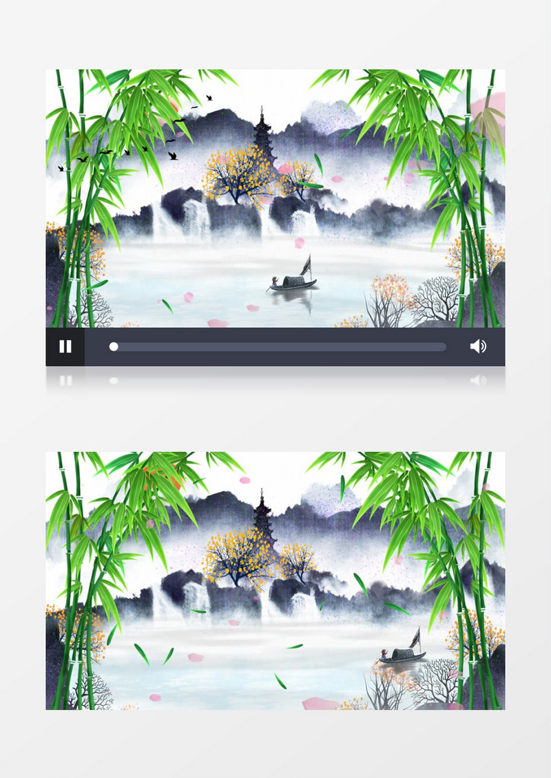 中国风水墨唯美背景视频ae模板