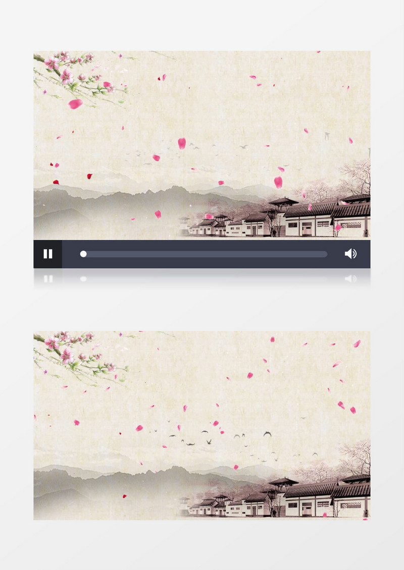 古风花落无缝循环视频AE模板